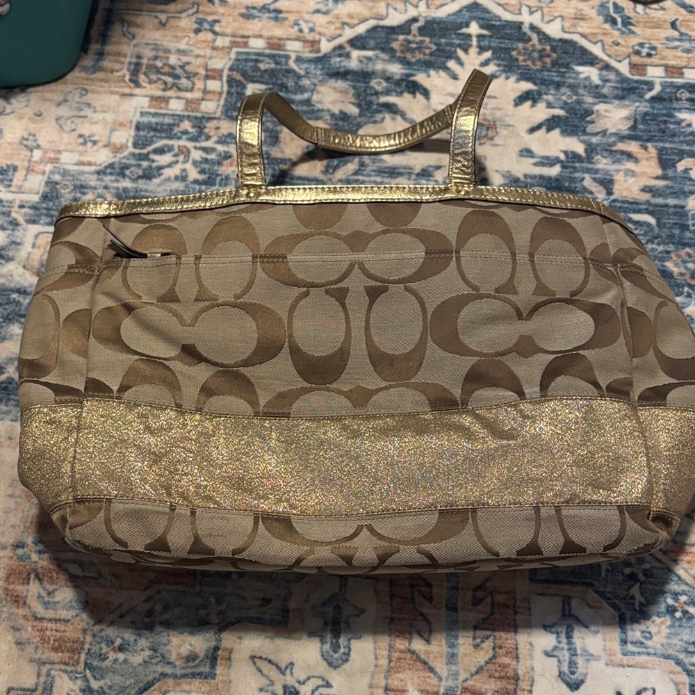 Coach Brown and Gold Signature Baby Bag - Picture 2 of 4